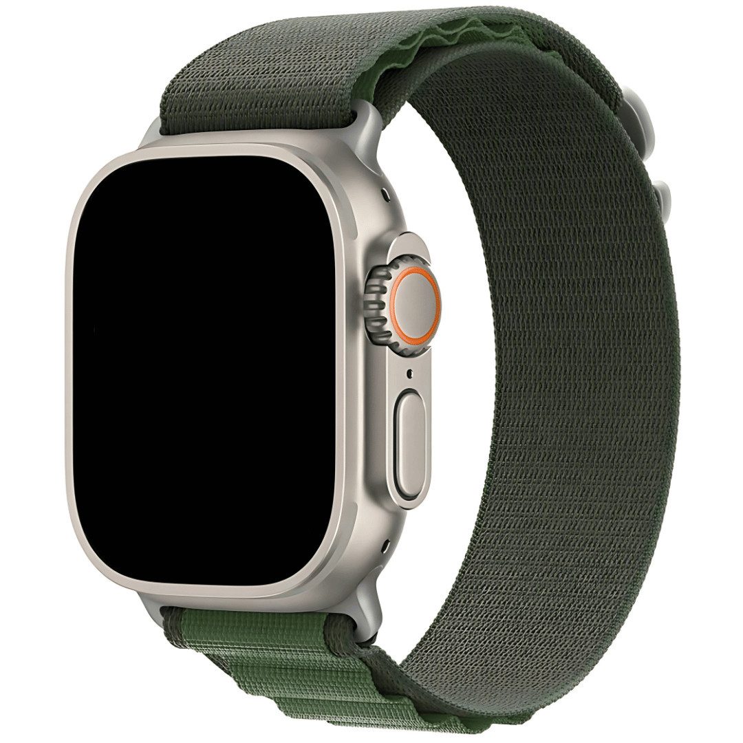 SmartUP Smartwatch-Armband für Apple Watch 1-10 / SE Ultra /2 Titan Alpine Nylon Ersatzband Sport, kompatibel mit allen Apple Watch Modellen, atmungsaktives Nylon