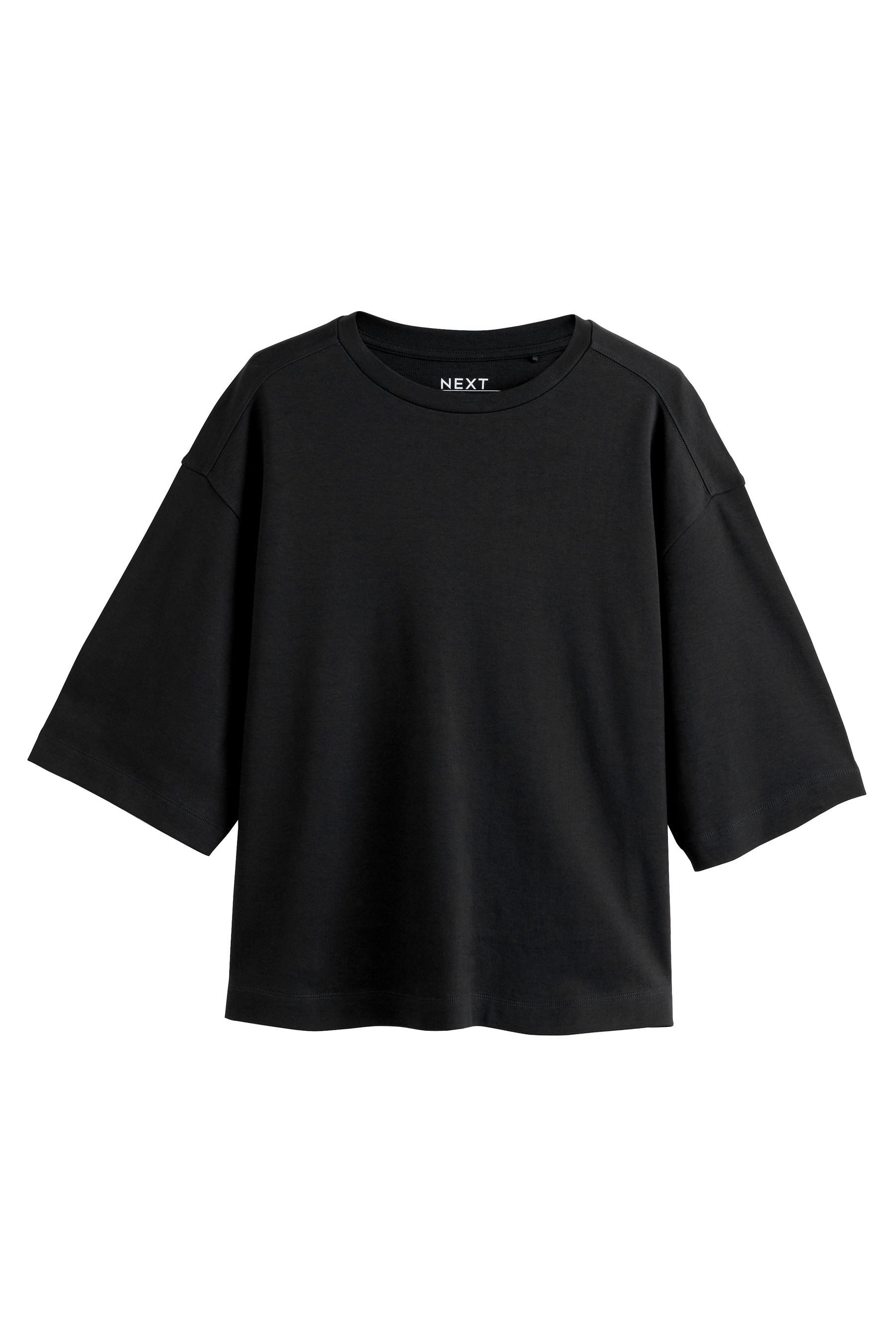 Next T-Shirt Kastiges Kurzarm-T-Shirt mit Rundhalsausschnitt (1-tlg)