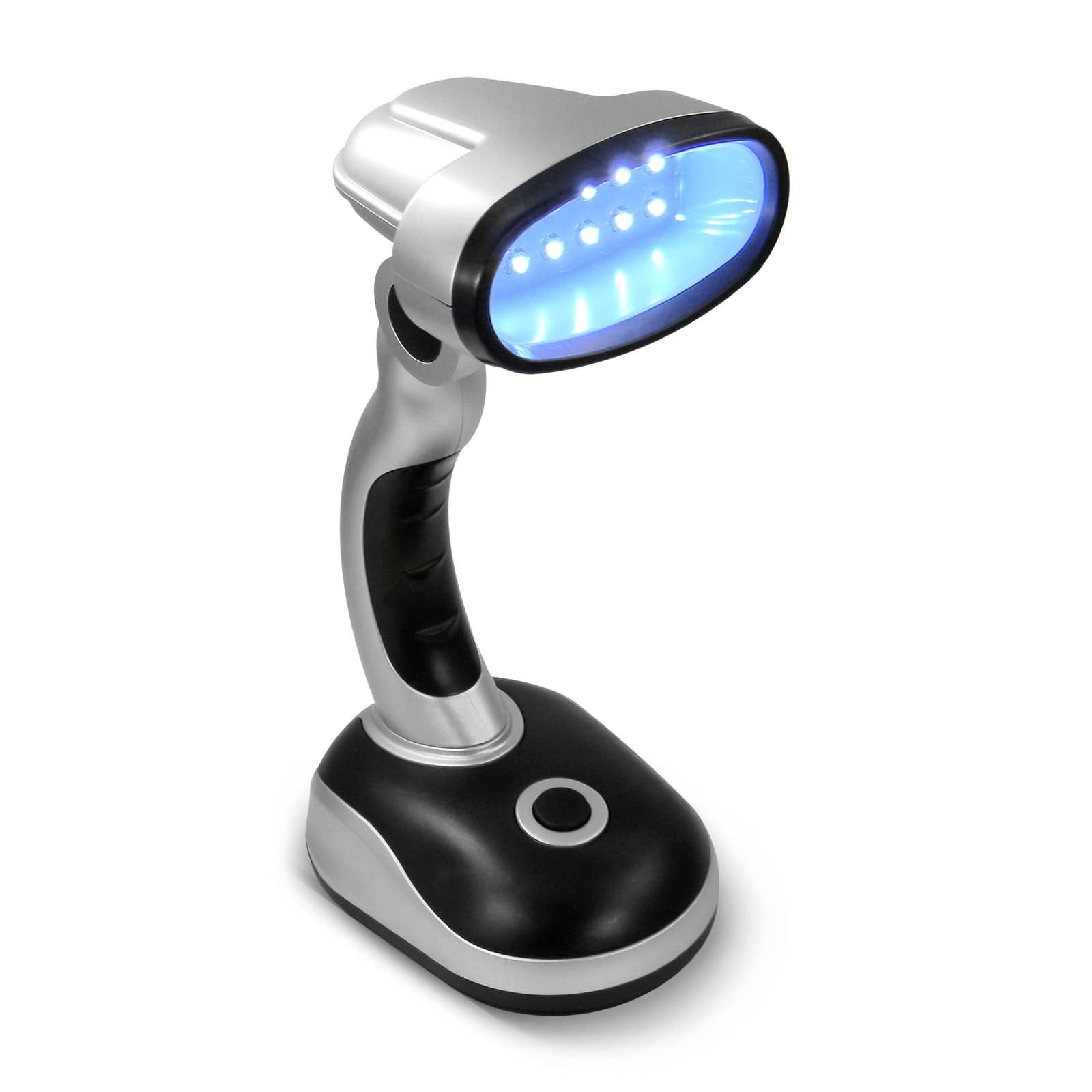 EAXUS LED Schreibtischlampe Helle Tischleuchte ohne Kabel, Batteriebetrieben, LED fest integriert, Tageslichtweiß, Schwenkbarar Lampenkopf, perfekt für konzentriertes Arbeiten