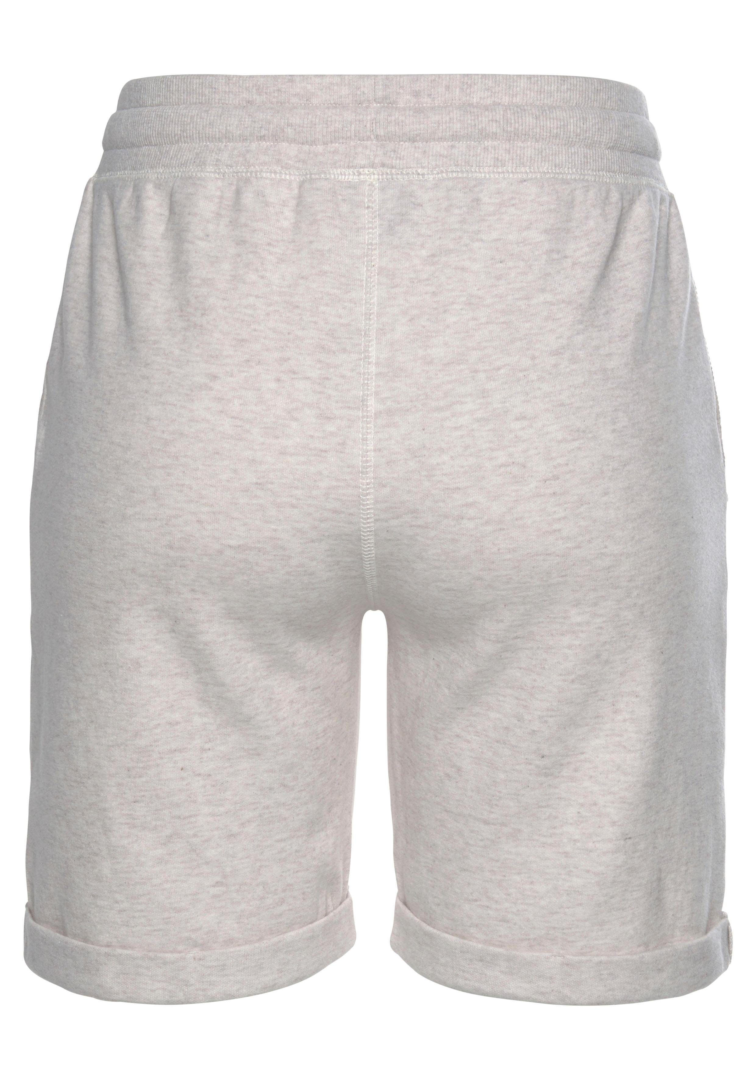 Loungewear Bermudas Bench. Beinsäumen aufgeschlagenen mit beige-meliert Sweathose Taschen und seitlichen -kurze