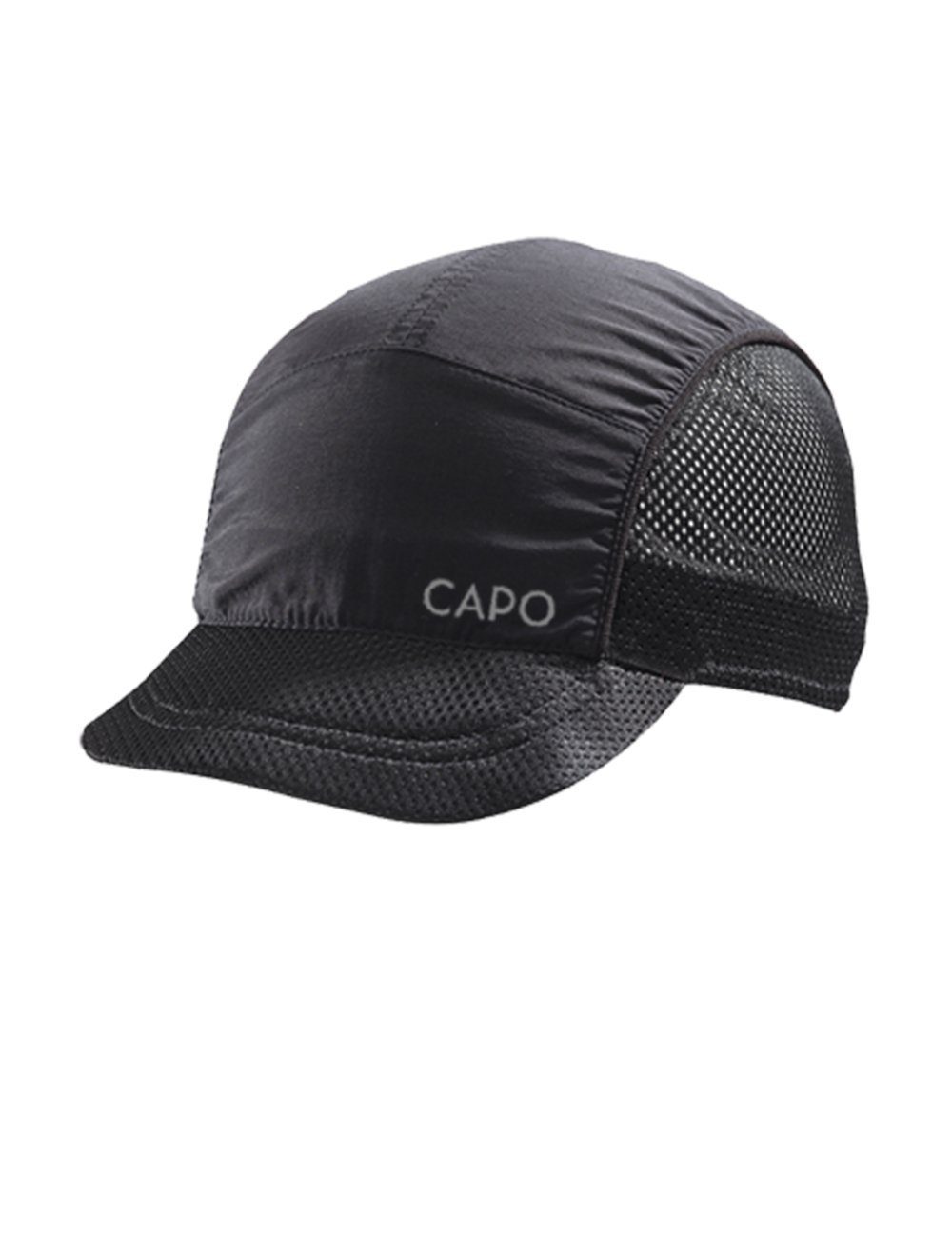 CAPO Baseball Cap Softcap, ultraleicht seitliche Netzeinsätze, Refle Made in Europe black