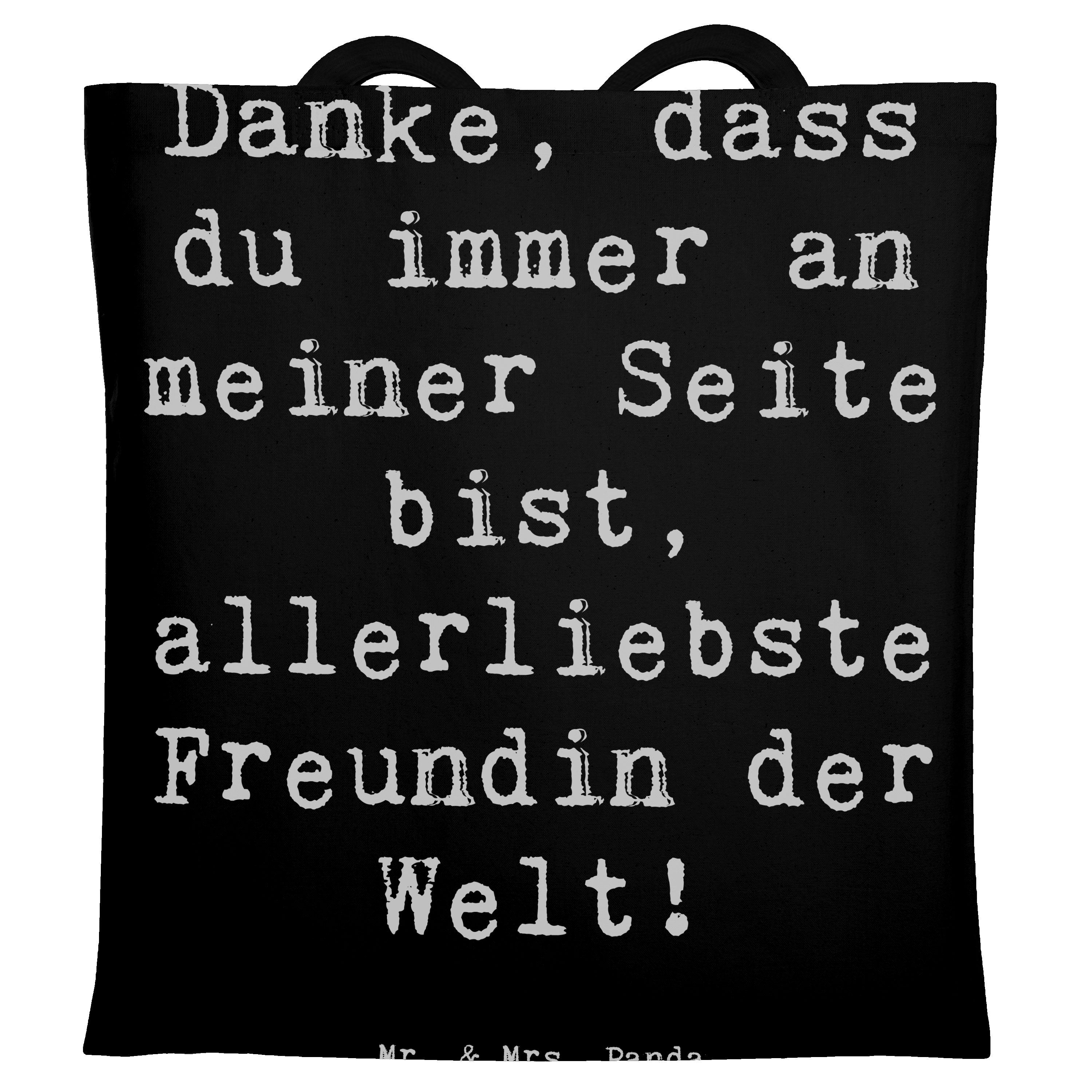 Tragetasche Beste Freundin - Schwarz - Geschenk, Wertschätzung, Dankeschön, Stoff