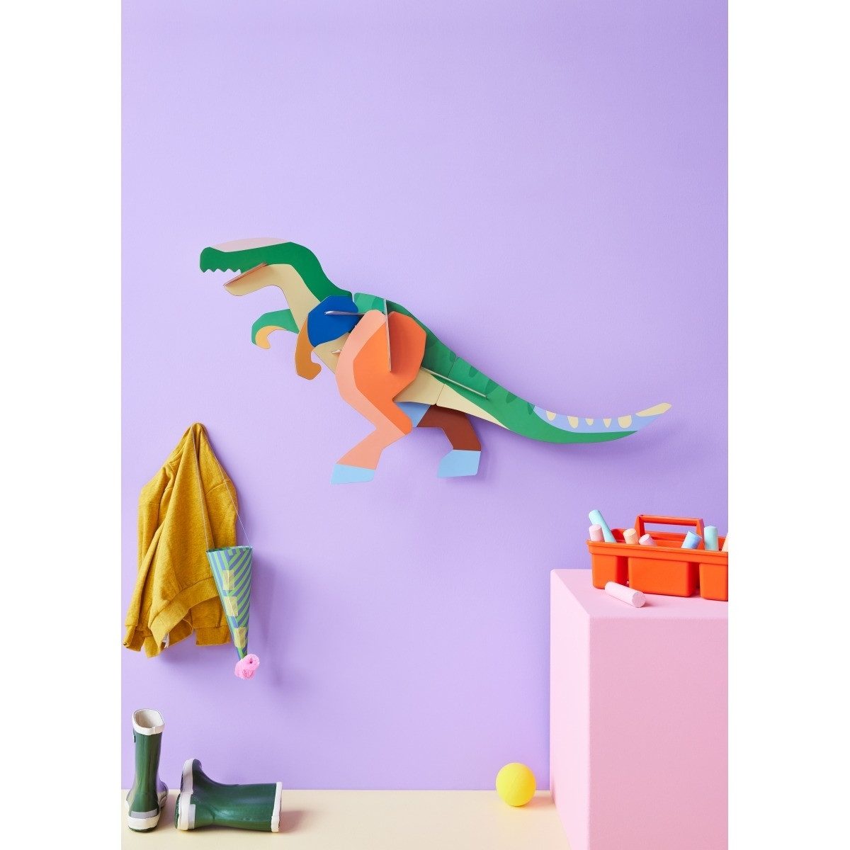 studio ROOF Kreativset 3D Wanddekoration aus Karton zum Zusammenstecken, nachhaltiges Design