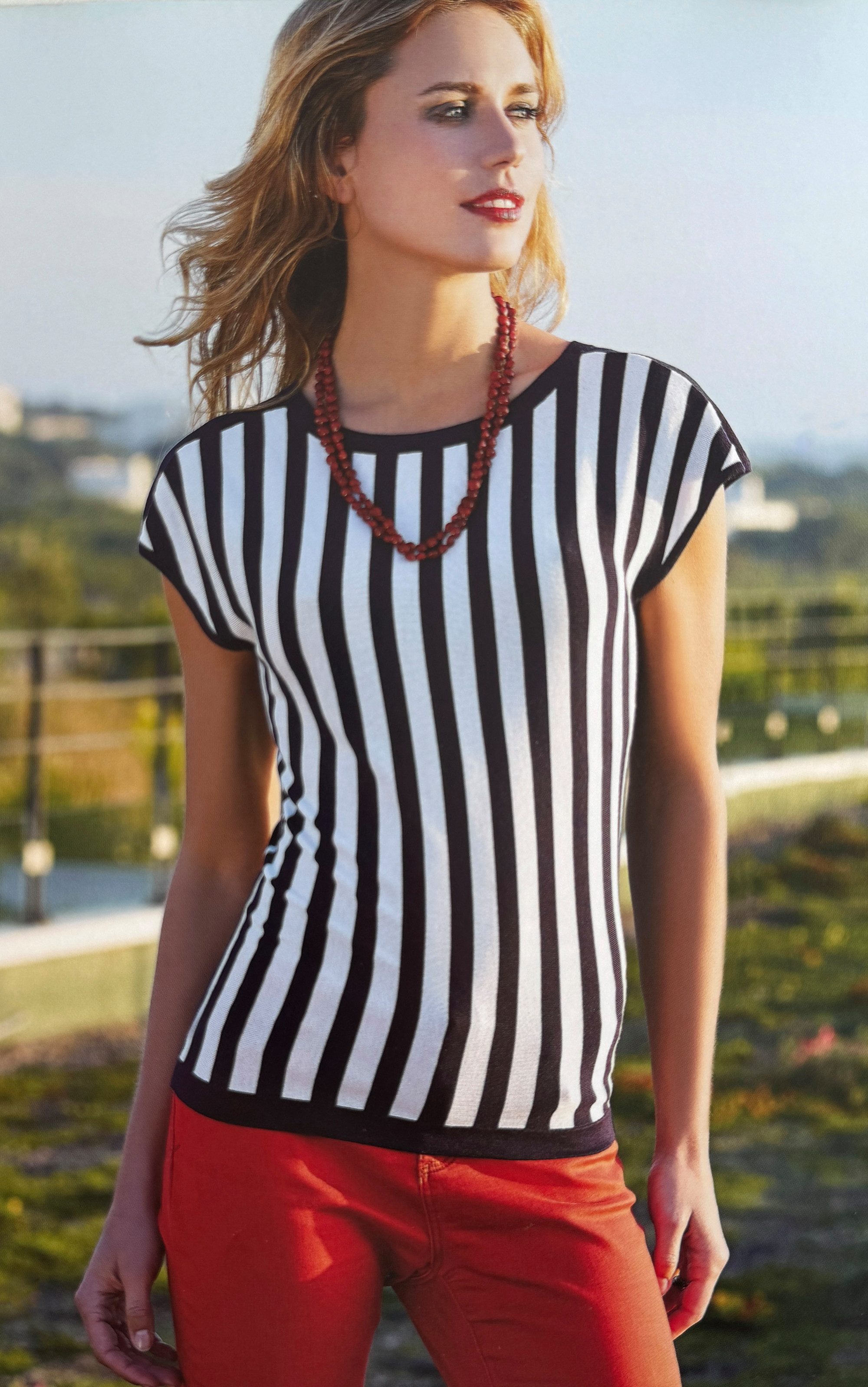 Passioni T-Shirt gestreift mit Flügelärmeln günstig online kaufen