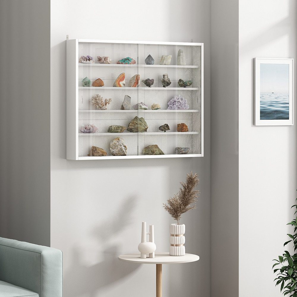 Vicco Hängevitrine Showla, Weiß, mit 4 Einlegeböden (1-St)