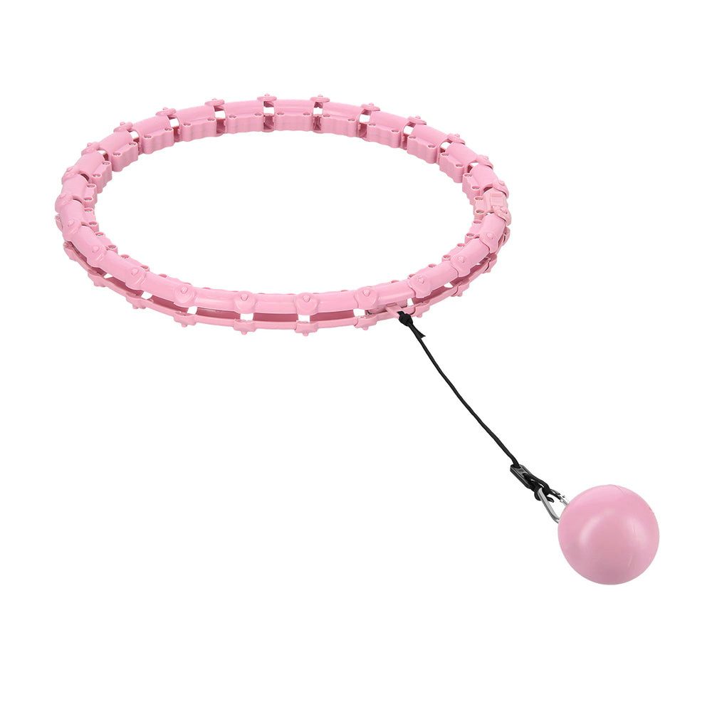 HMS Hula-Hoop-Reifen Fitnessreifen Taillentrainer Bauchtrainer (Spar-Set, 1-tlg., 43 cm verstellbar), 24 Elemente, Schwerkraftball, verstellbar, Massage