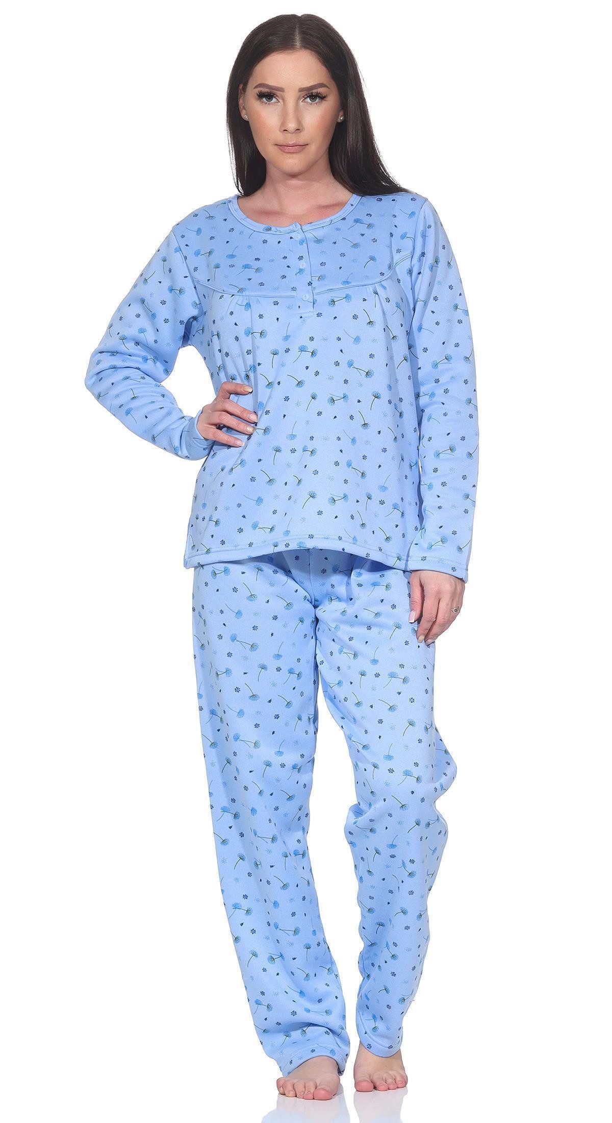 EloModa Pyjama Damen Pyjama lang Thermo günstig online kaufen
