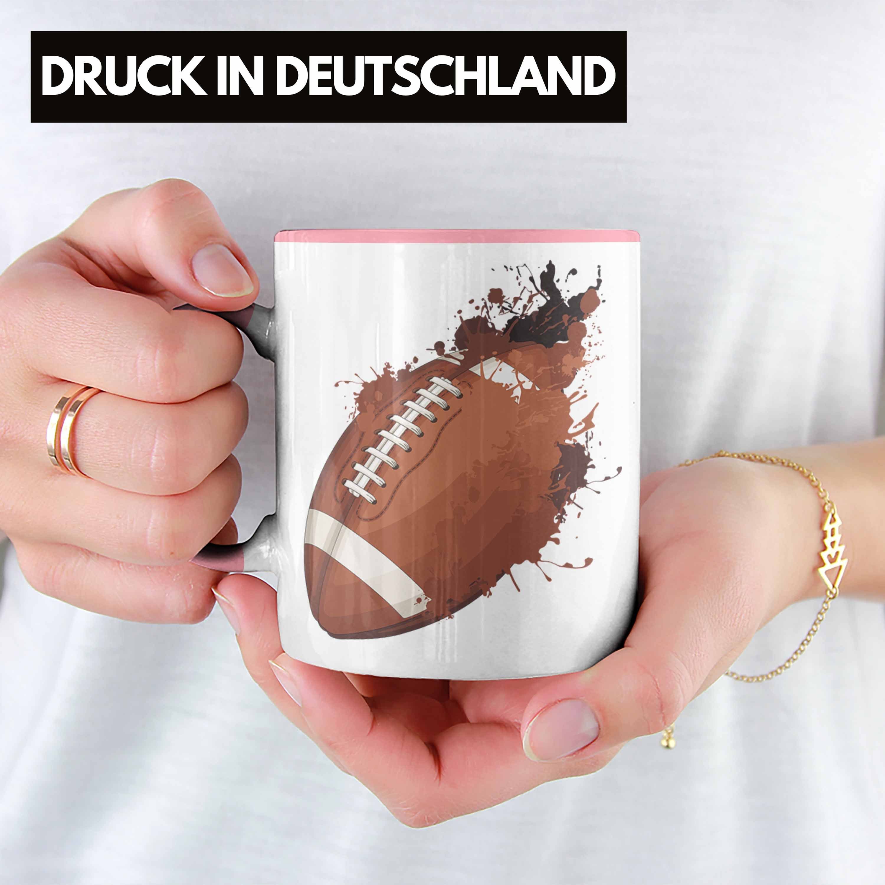 Tasse Football-Spieler Geschenk Football Trendation American Grafik Tasse Geschenkidee Rosa