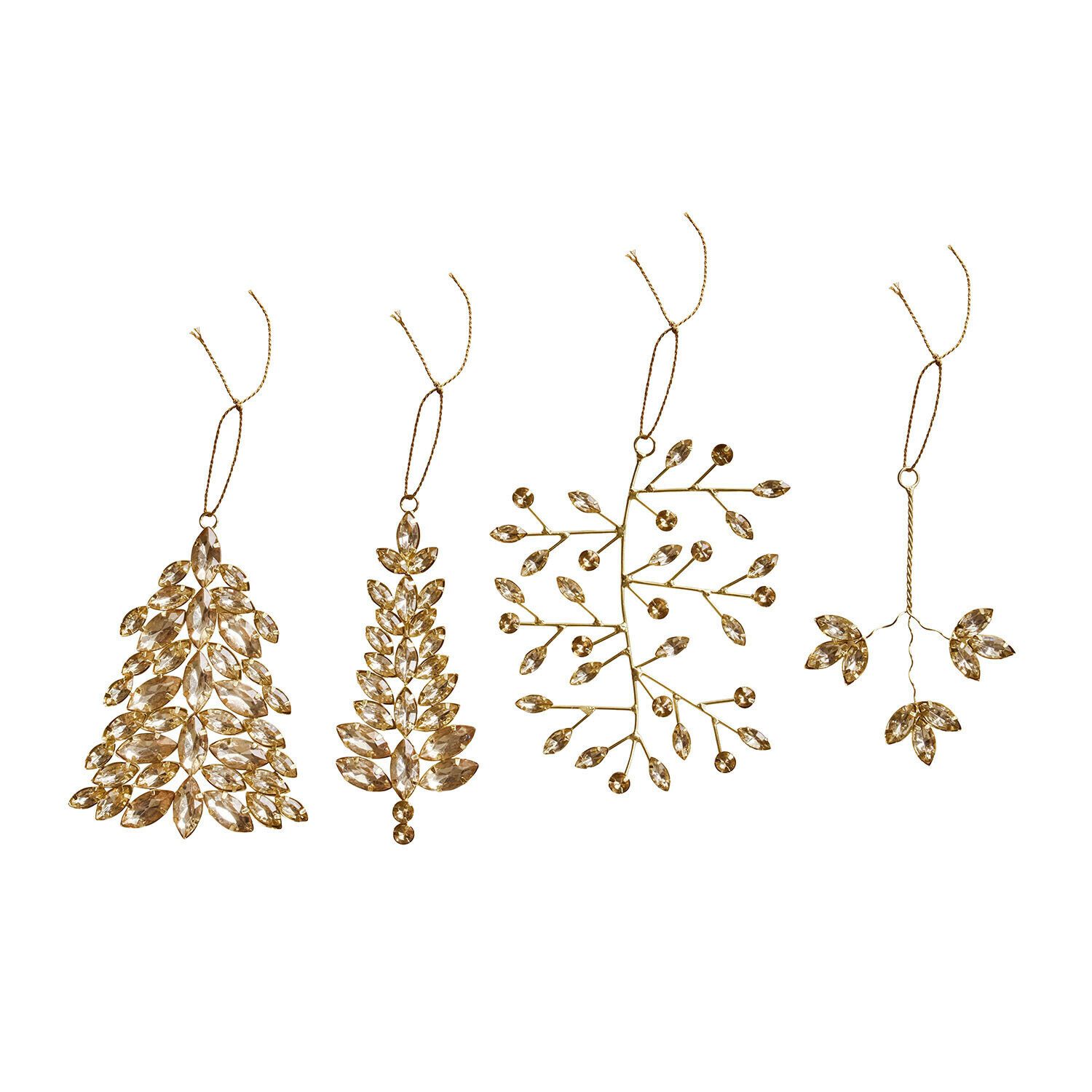 Mirabeau Christbaumschmuck Weihnachtssschmuck 4er Set Zaniva gold/klar