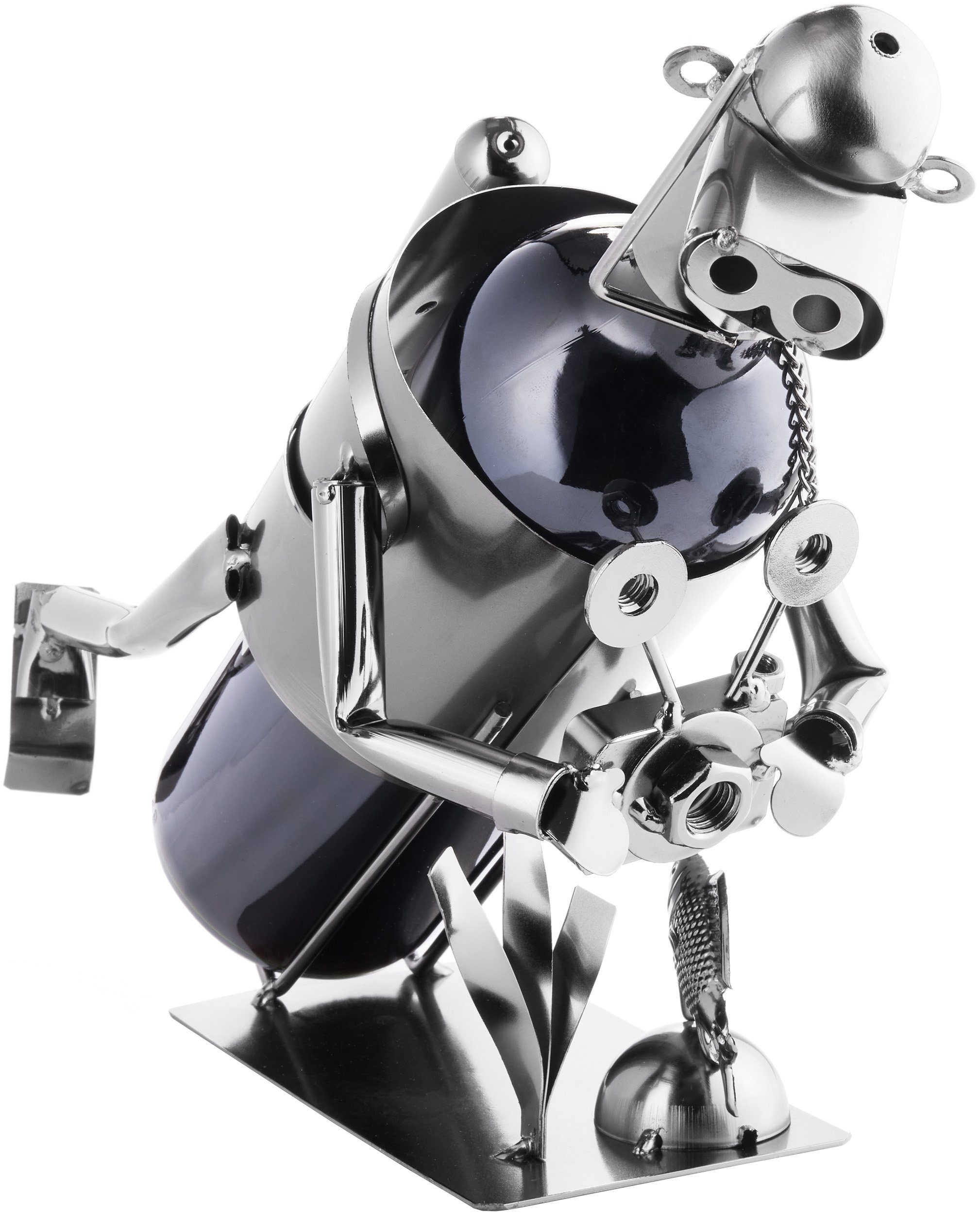 BRUBAKER Weinflaschenhalter Taucher mit Kamera, (inklusive Grußkarte), Meta günstig online kaufen