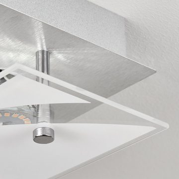 hofstein Deckenleuchte »Lontignano« Deckenlampe, Metall/Kunststoff, Nickel-matt/Weiß/Klar, 3000 Kelvin, Leuchte, 800 Lumen, 2xGU10 (inklusive), Muster