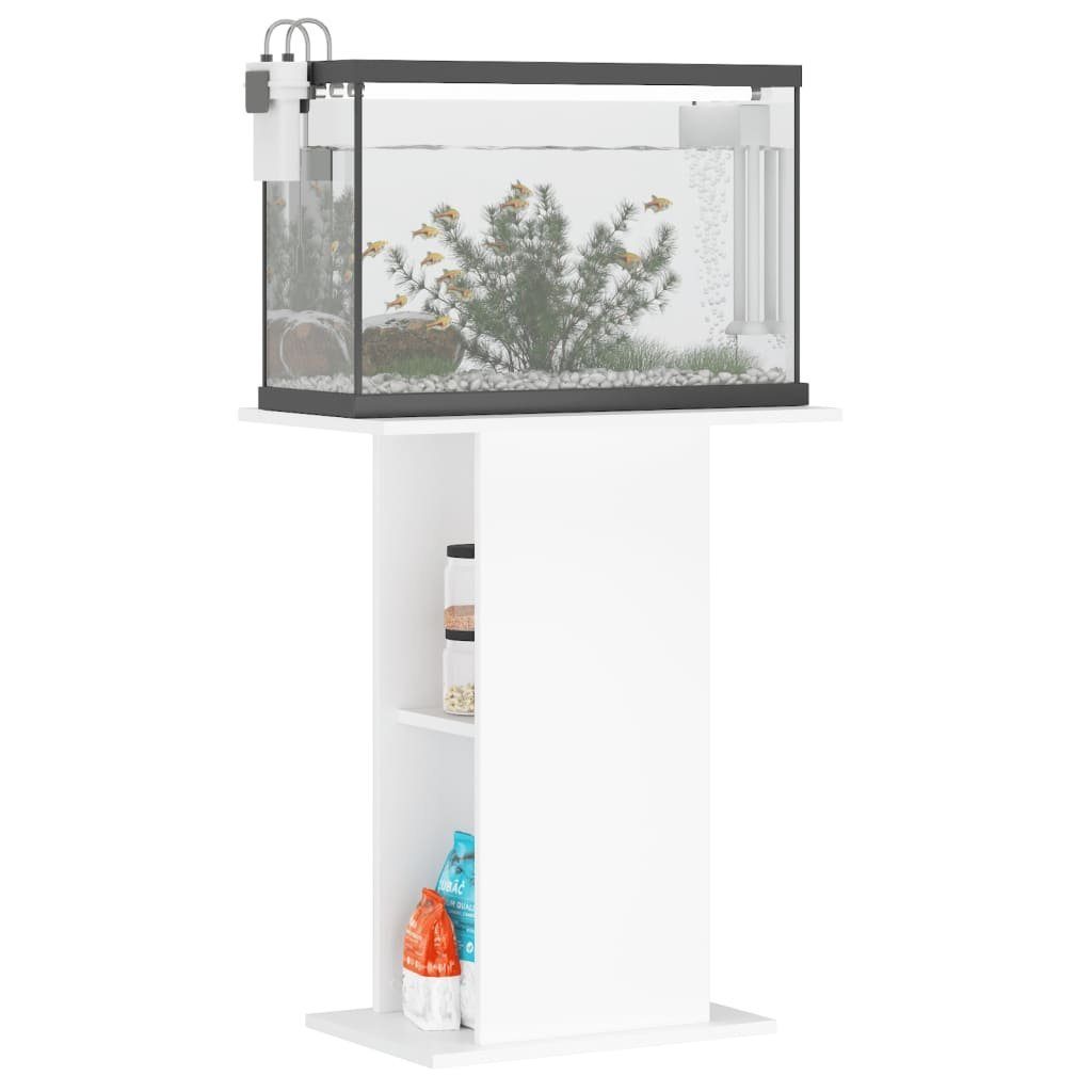 Aquariumständer 60,5x36x72,5 Aquarium vidaXL cm Unterstand Holzwerkstoff Aquariumunterschrank Weiß
