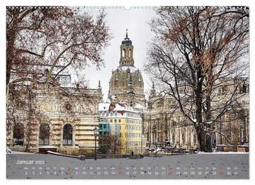 CALVENDO Wandkalender Dresden Bilder 2023 (Premium, hochwertiger DIN A2 Wandkalender 2023, Kunstdruck in Hochglanz)