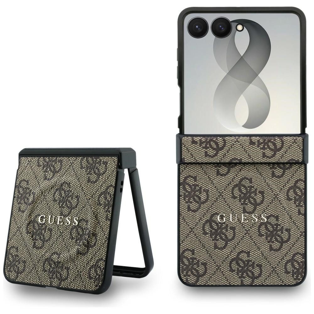 Guess Handyhülle Galaxy Z Flip 8 Case Kunstleder braun grau rosa MagSafe Logo 6,9 Zoll, Kantenschutz