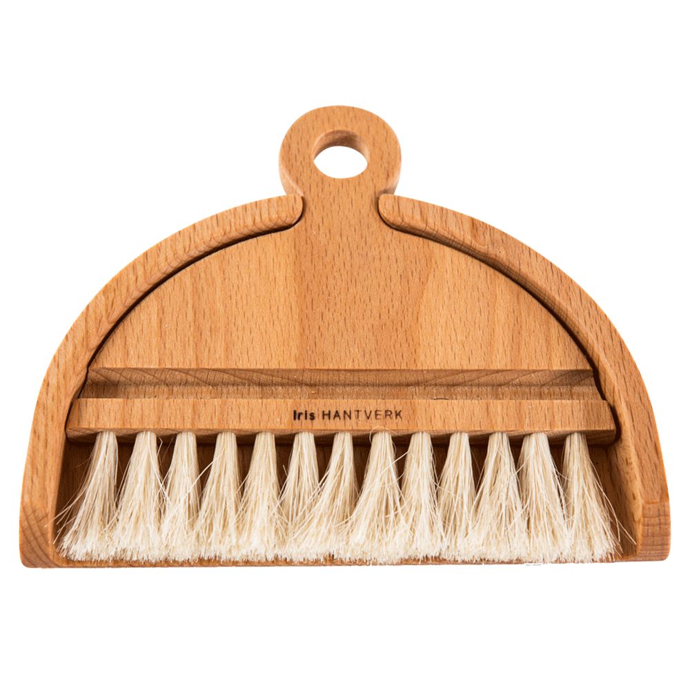 Holz-Leute Kehrgarnitur Tischbesen Set Mini Handfeger Tischkerseht Buche Rosshaar, Tisch, Staubbesen, Krümelset, 14 x 12 x 2 cm (L x B x H)