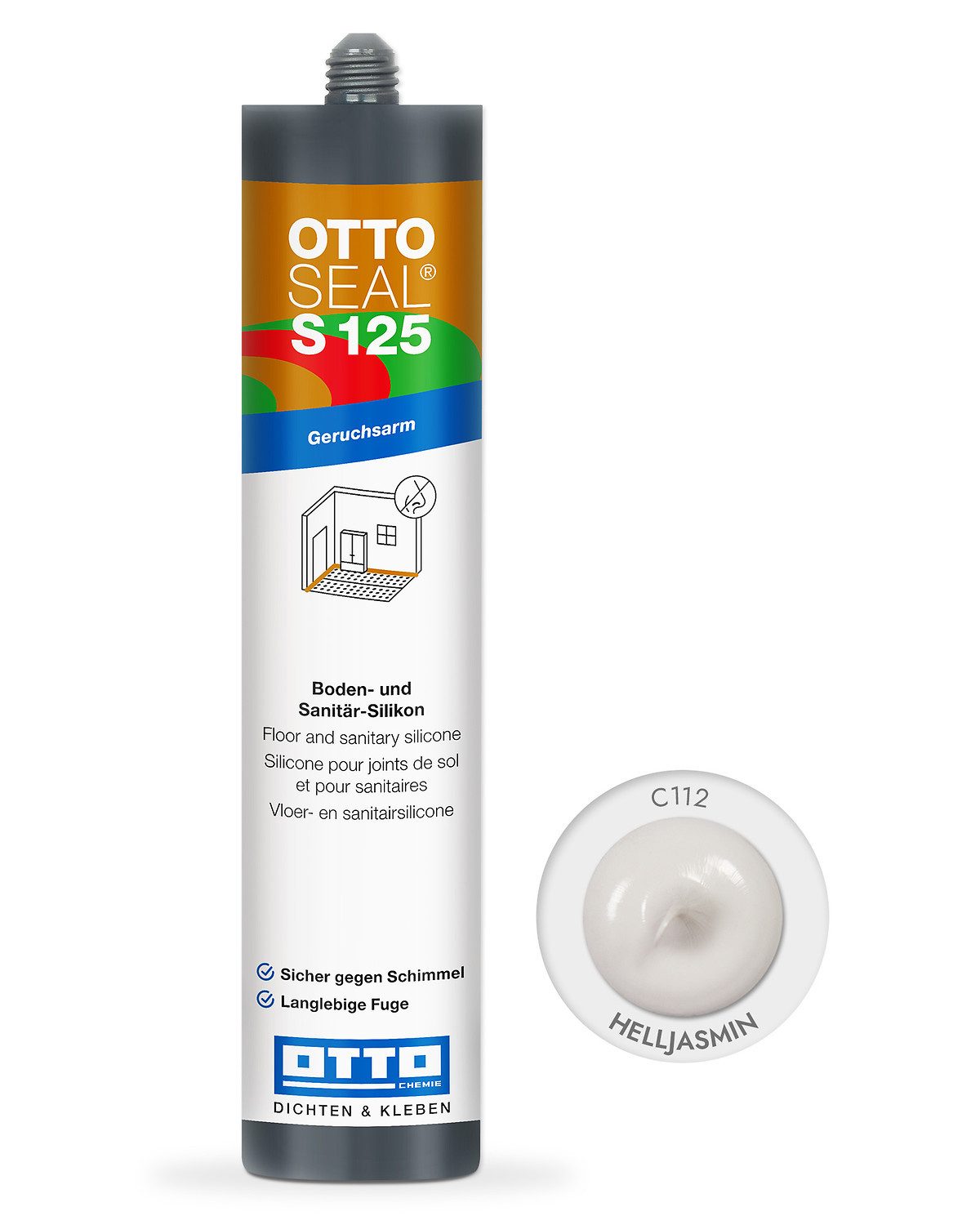 OTTO-Chemie Silikon Ottoseal S125 Boden- und Sanitärsilikon 310ml, Alkoxy-Basis, geruchsarm, universal, optimal für Designbelag