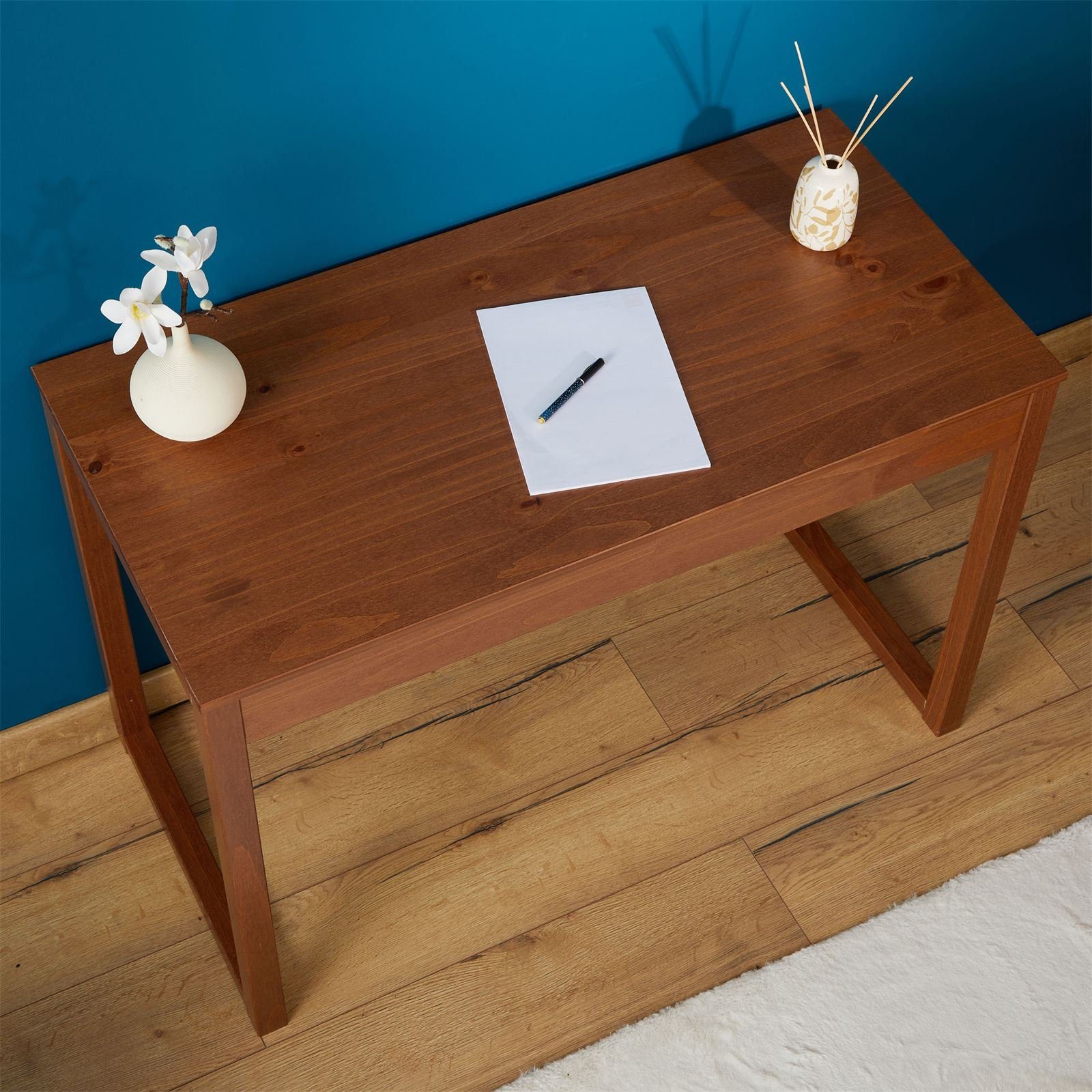 Tisch kastanie Schubladen aus Kiefer 2 in Schreibtisch NOAH, Massivh mit IDIMEX aus Schreibtisch