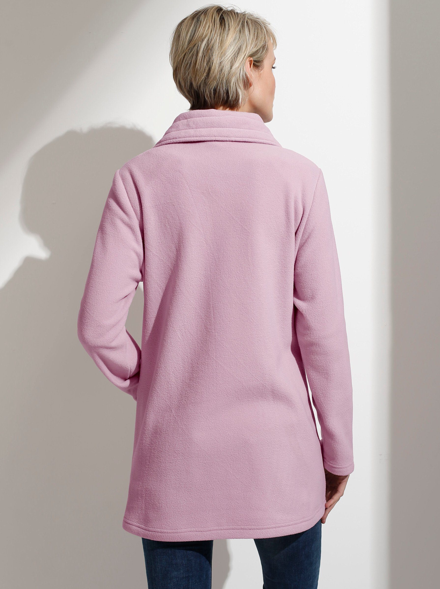 Sieh an! Fleecejacke Long-Fleecejacke Langarm günstig online kaufen