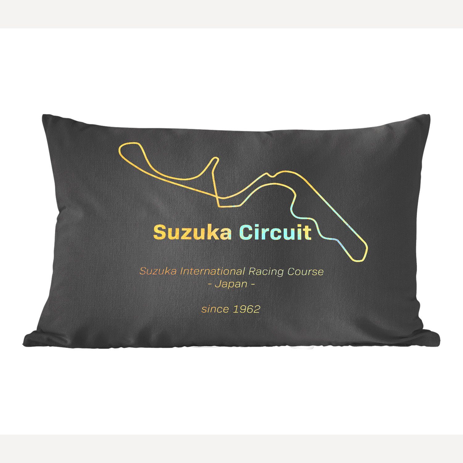 MuchoWow Dekokissen Suzuka - Formel 1 - Rennstrecke, Wohzimmer Dekoration, Zierkissen, Dekokissen mit Füllung, Schlafzimmer