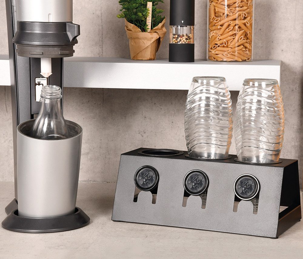 KESPER® Flaschenhalter für 3 Flaschen, mit Abtropfschale, (1-St), Abtropfschale entnehmbar – Bild 3 von 4