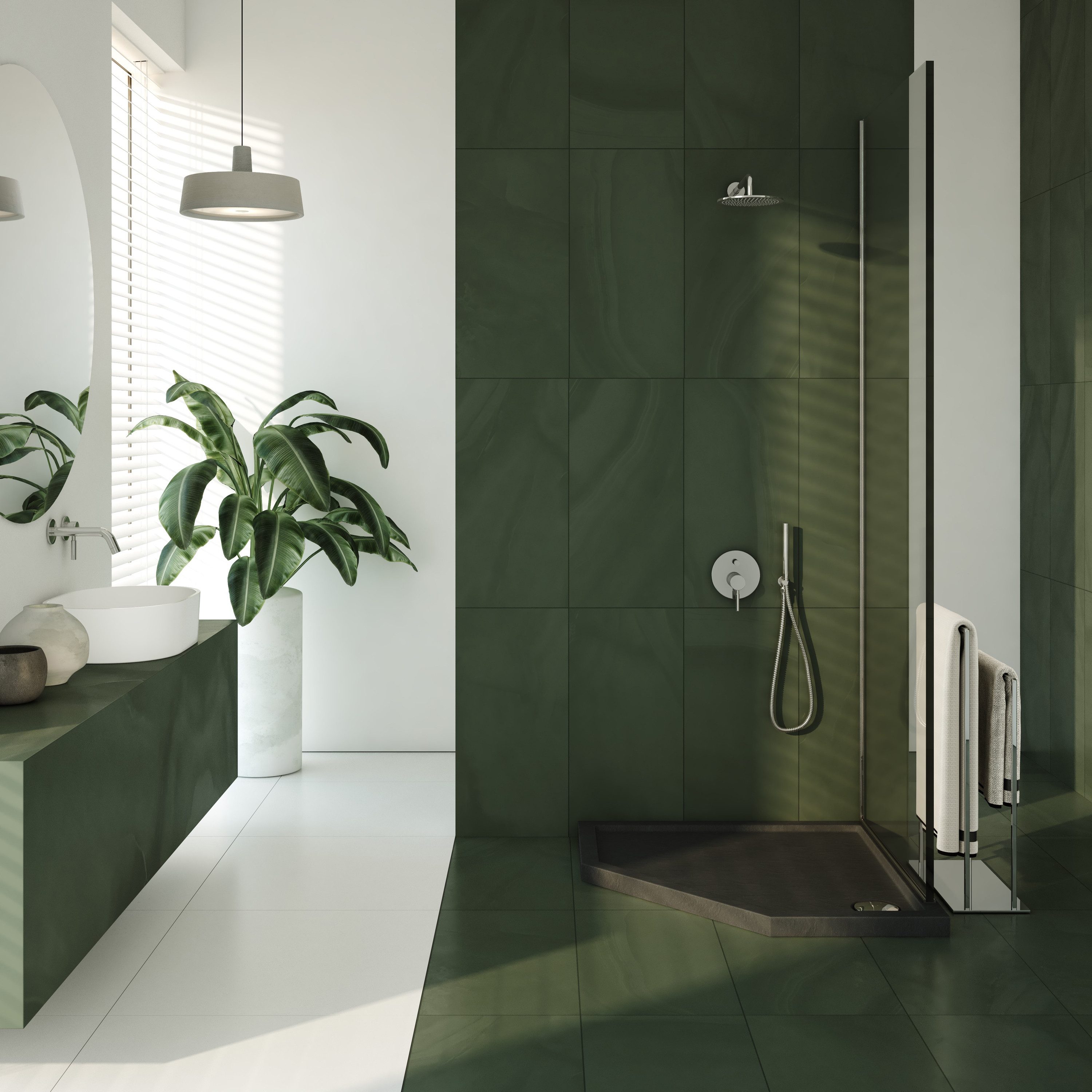 Aquabad® Duschwanne BASIC Black Stone, Fünfeck, Acryl, 1-St., Duschwanne, 80x80 cm