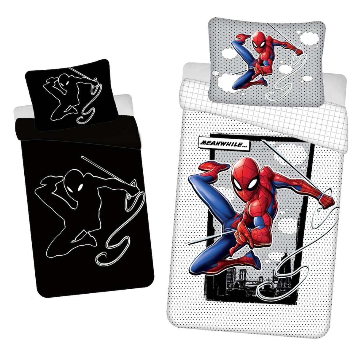 Jerry Fabrics Kinderbettwäsche Spider Man, Renforcé, 2 teilig