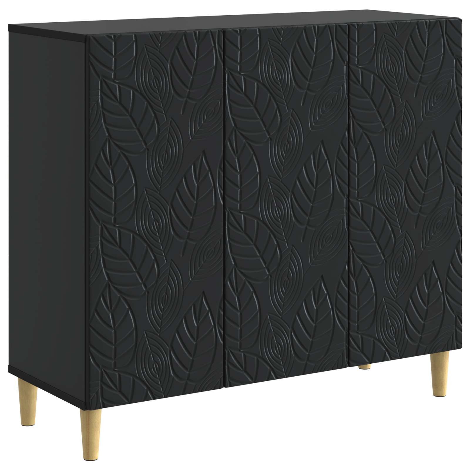 vidaXL Sideboard Sideboard Schwarz 89 x 34,5 x 80 cm Holzwerkstoff (1 St)