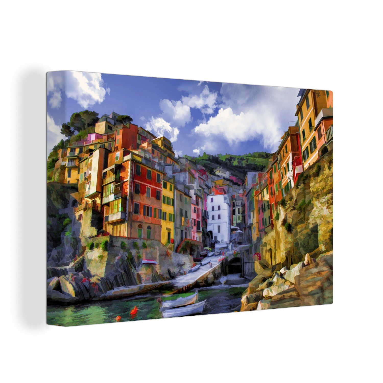 OneMillionCanvasses® Leinwandbild Riomaggiore, Italien, (1 St), Wandbild Leinwandbilder, Aufhängefertig, Wanddeko, 30x20 cm
