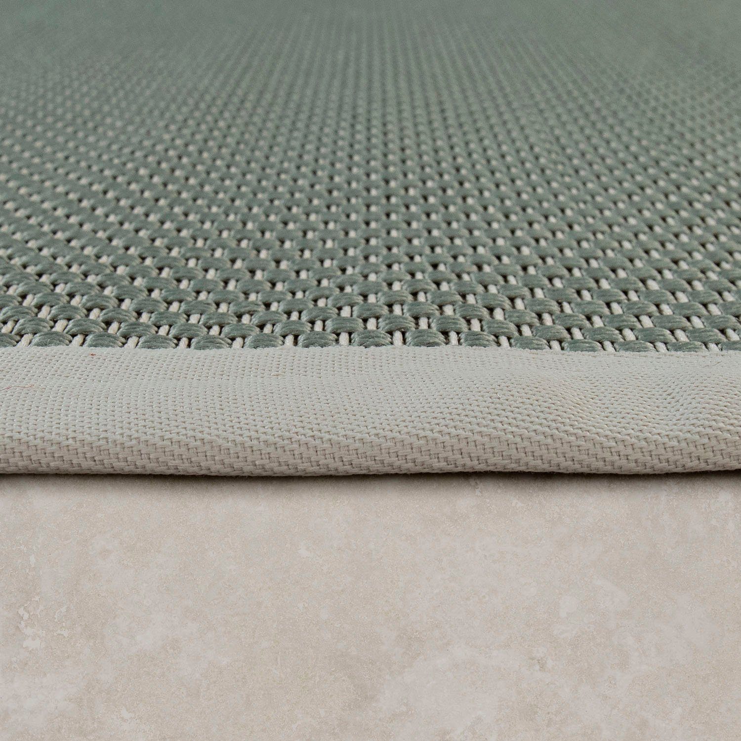 Teppich Sisala Outdoor In- und Flachgewebe, mm, 4 gewebt, 270, Bordüre, grün Paco Optik, rechteckig, Home, Höhe: Sisal geeignet