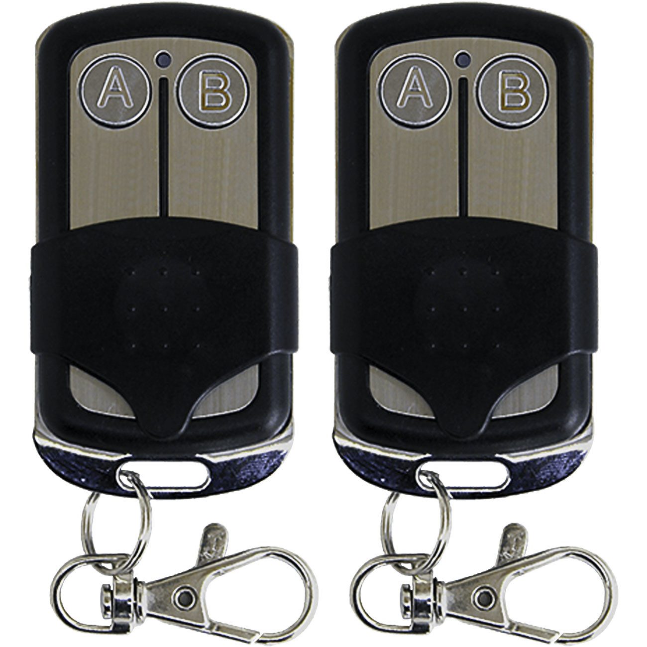 Jollyline Garagentor-Funkempfänger 2-Kanal Funk-Handsender 433,92 MHz Garagentor Fernbedienung Fixed Code, für Garagentore, Außentore, Schranken, Funk-Steuerungen, Haustechnik, 2-tlg., 1er-Set & 2er-Set, anlernbar für Fixed Code, inkl. Batterie