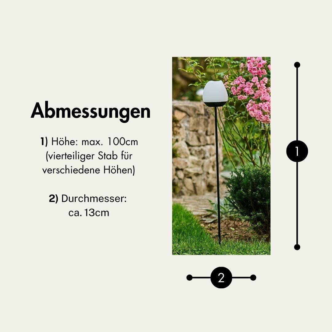 lumix LED Solarleuchte LUMIX Solar Flower Rosy, Farbwechsel, LED, Farbwechsel, Kaltweiß, Warmweiß, Solarlampe mit innenliegendem Solarpanel