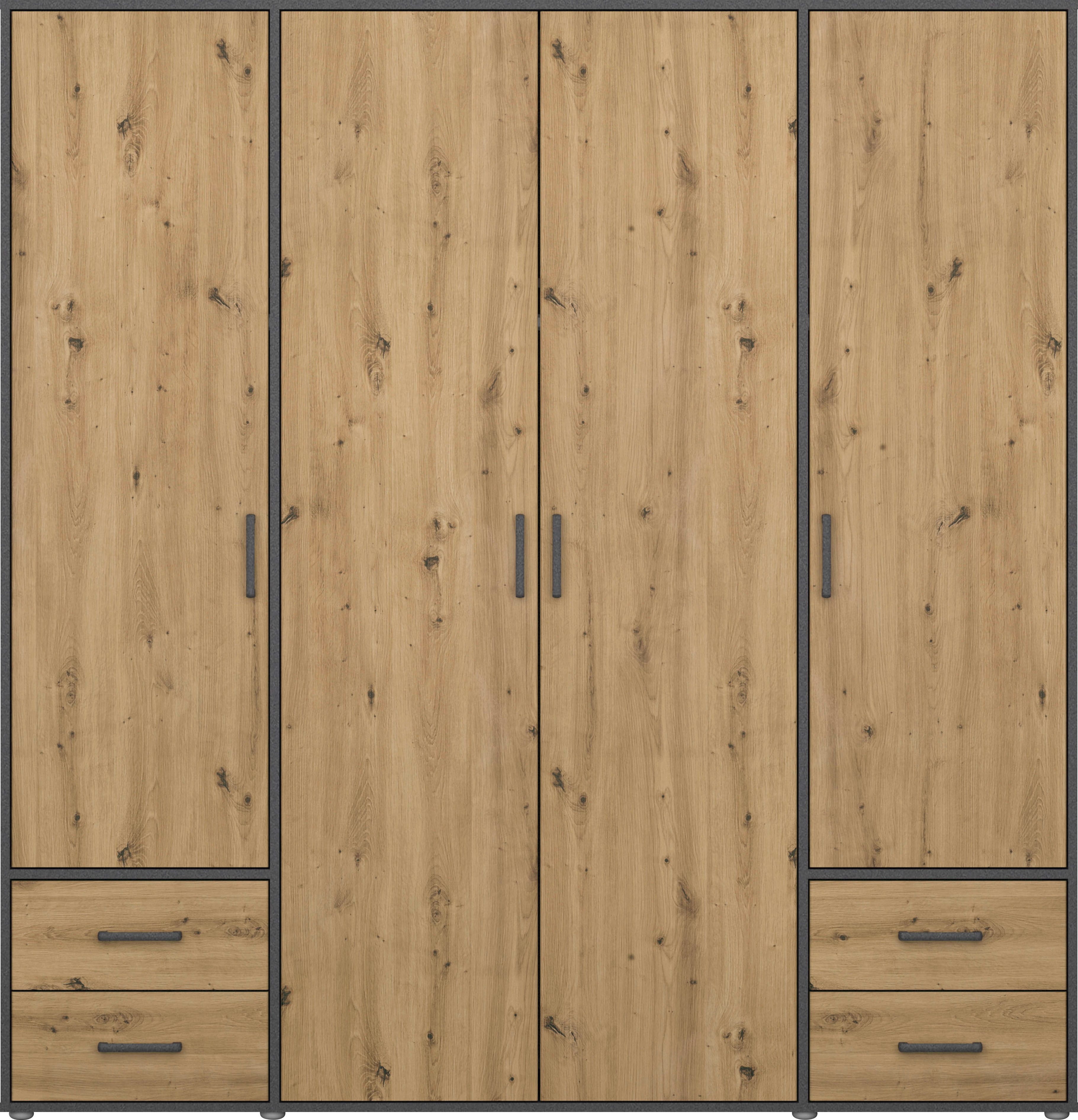 rauch Drehtürenschrank Kleiderschrank Schrank Garderobe Wäscheschrank VOYAGER (in 3 verschiedenen Ausstattungen BASIC/CLASSIC/PREMIUM) mit 2 modernen Griffvaria – Bild 5 von 5