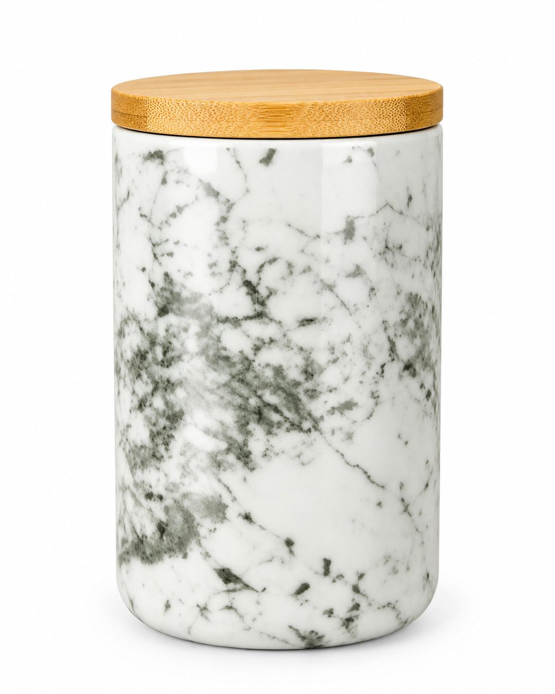 Sendez Vorratsdose 800ml mit Holzdeckel Gummidichtung Porzellan Vorratsbehälter, Porzellan