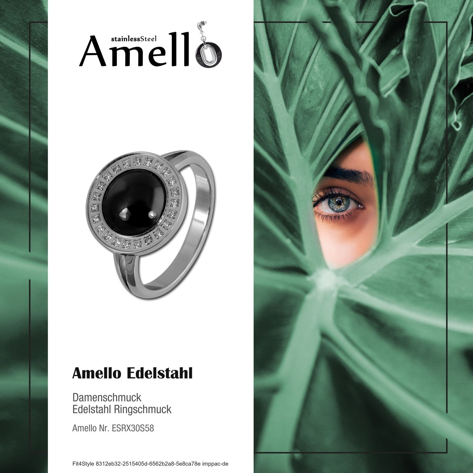 Amello Fingerring Amello Edelstahl Keramik Ring Größe 58 (Fingerring), Dame günstig online kaufen