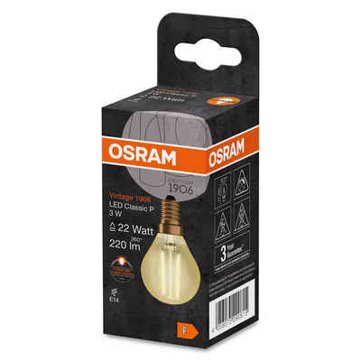 Osram LED-Leuchtmittel LED VINTAGE E14 GLÜHBIRNE GOLD, E14