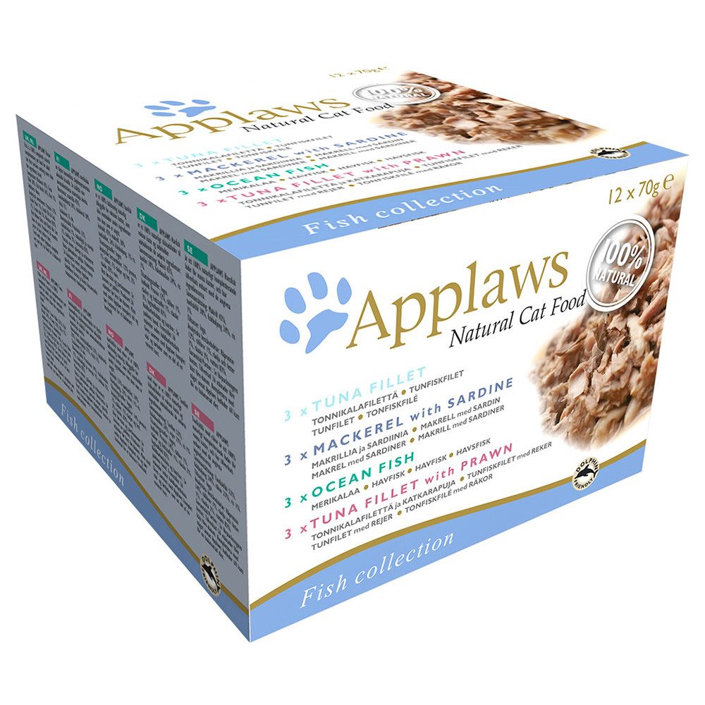 Applaws Multipack Fisch Selection 12 x 70 g, Nassfutter für: Katze