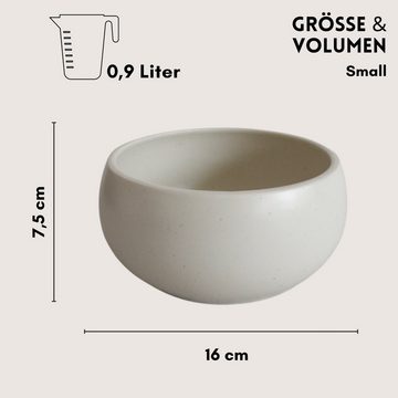 hej.mo Napf Hundenapf Futternapf Trinknapf MOLLY Small Creme, Keramik, Steingut, ⌀ 16cm; Füllmenge 0,9l