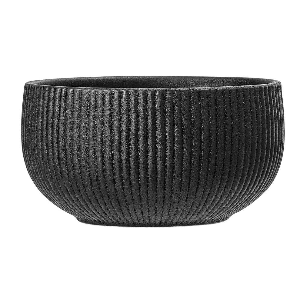 Bloomingville Schüssel Neri, Schale Schwarz 700ml Steingut Schüssel Bowl Gusseisen-Optik nordisches Design
