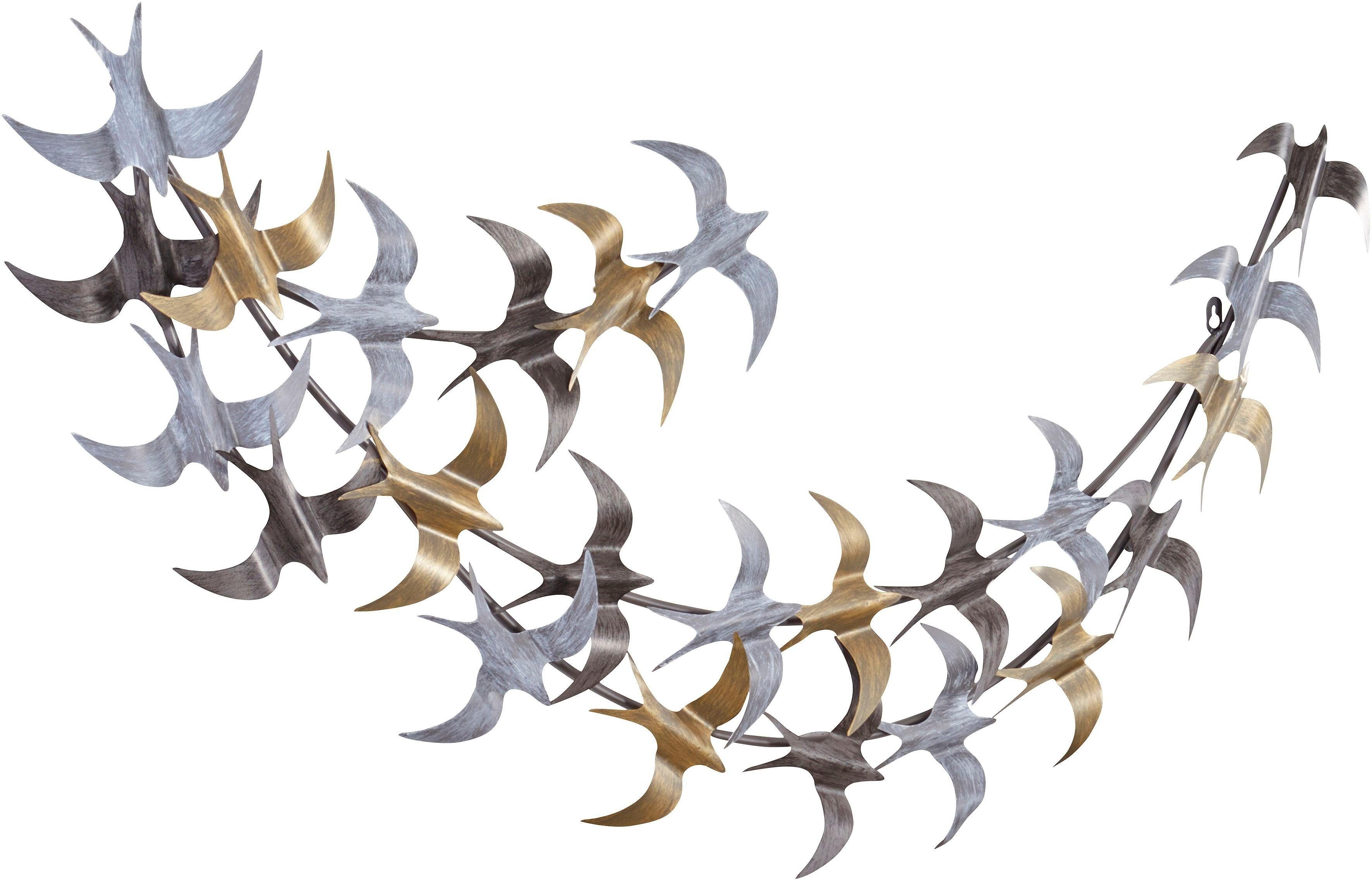 HOFMANN LIVING AND MORE Wanddekoobjekt, aus Metall, metallicfarben, Motiv V günstig online kaufen