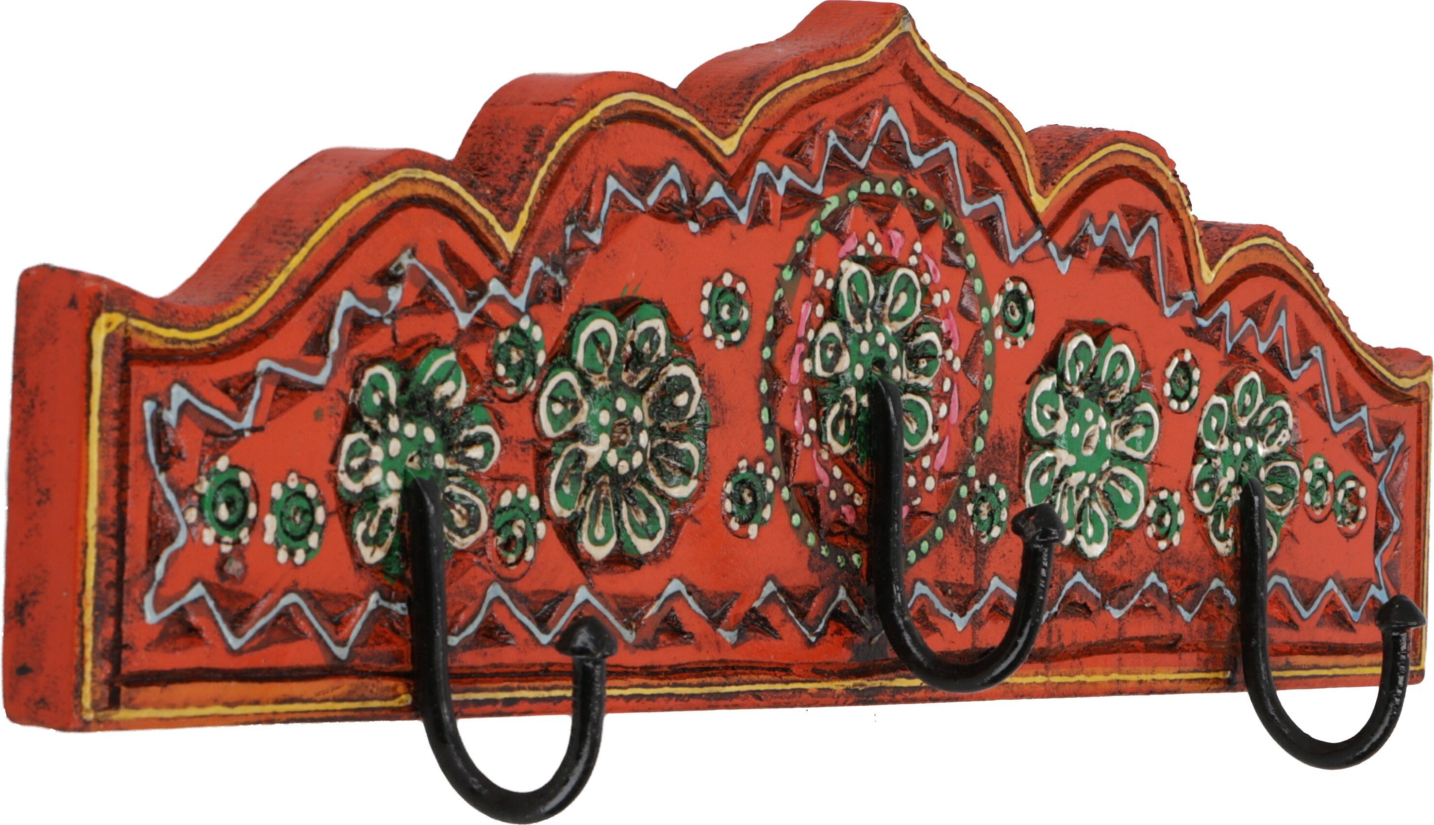 Guru-Shop Kleiderhaken Dreifach Garderobenhaken, Holz Kleiderhaken -..