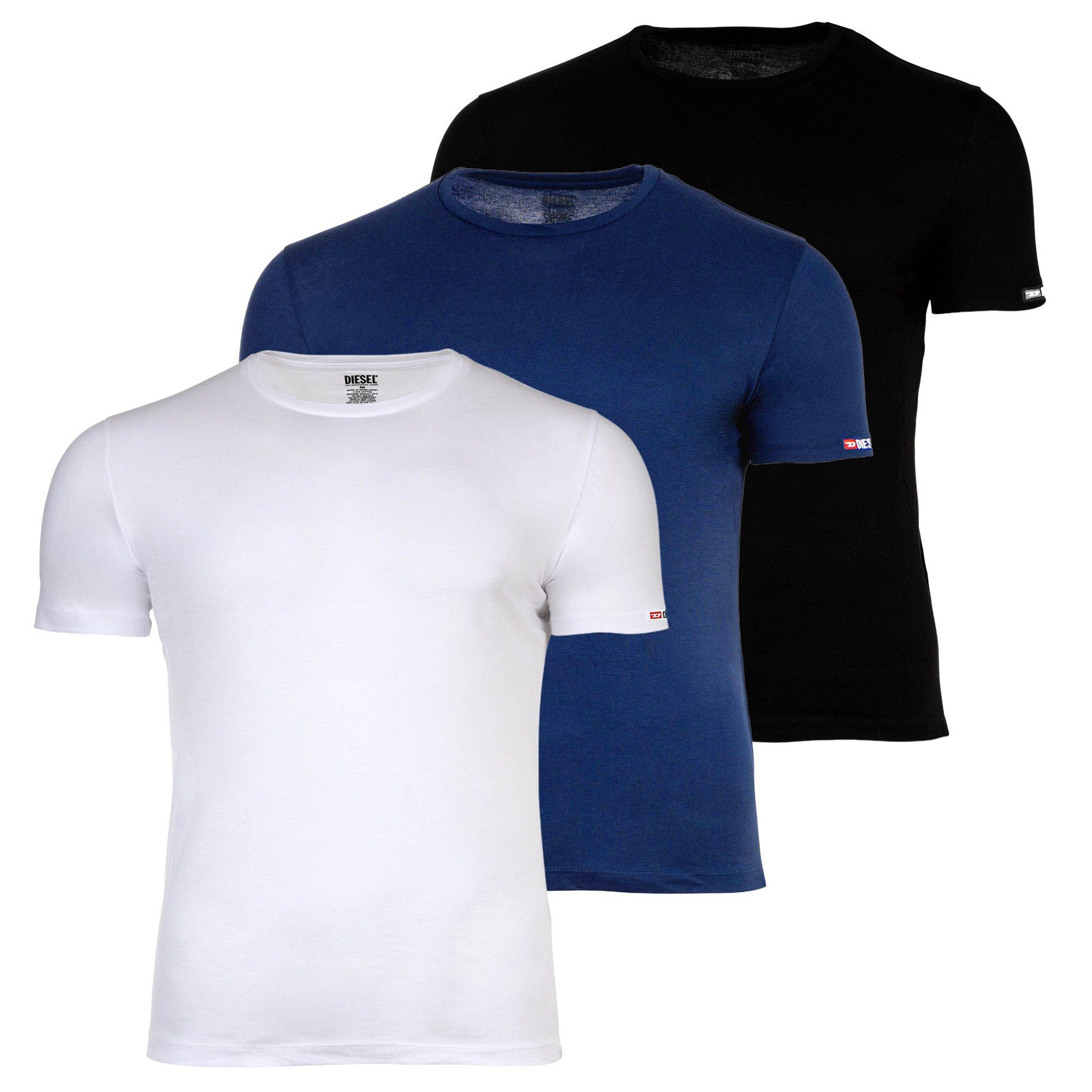Diesel T-Shirt Herren T-Shirt 3er Pack Baumwolle (Packung, 3er Pack)