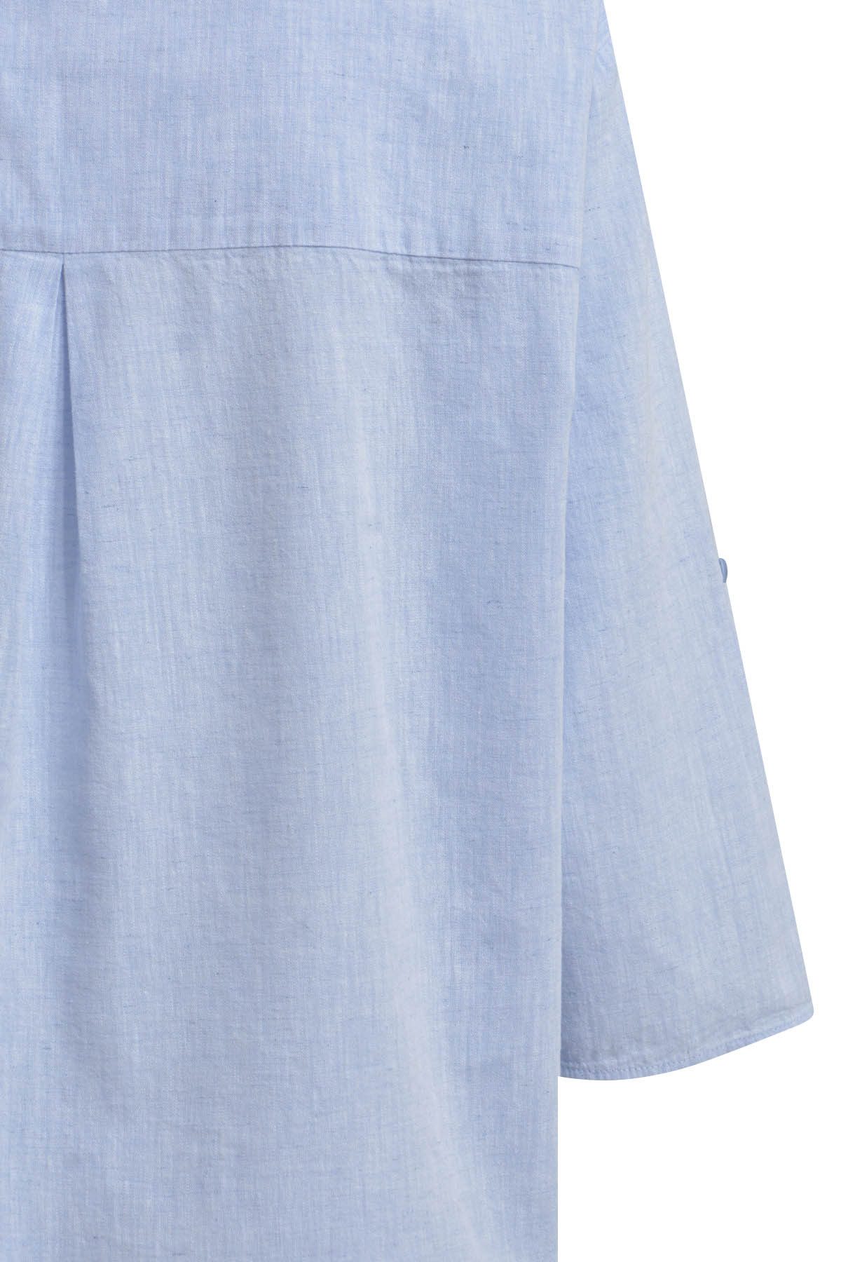 Milano Italy Blusentop BLOUSE W ROUNDNECK AE PLACKET, CHES AZUR