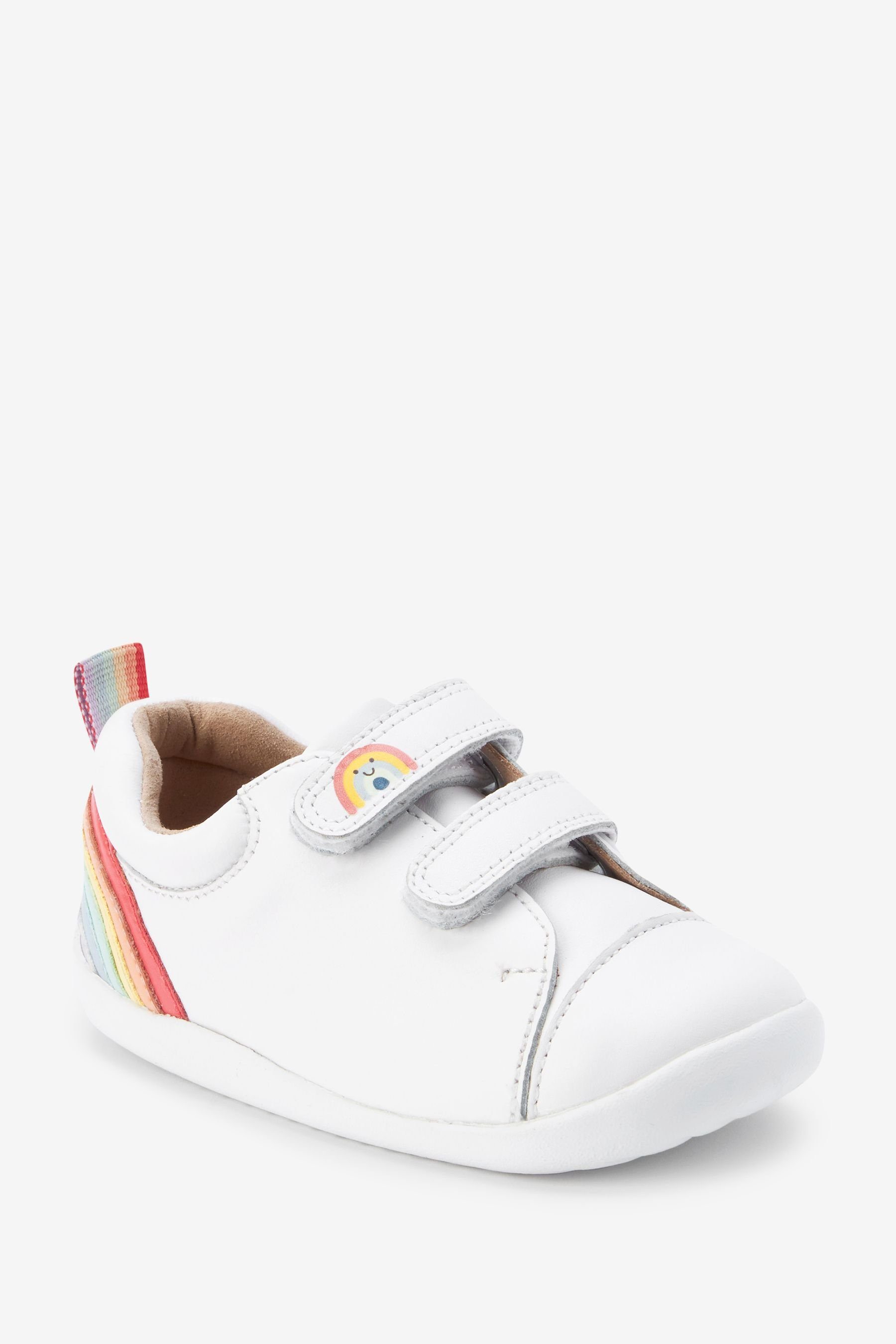 Next Erste Laufschuhe Leather White (1-tlg) Lauflernschuh Regenbogen-Sneaker