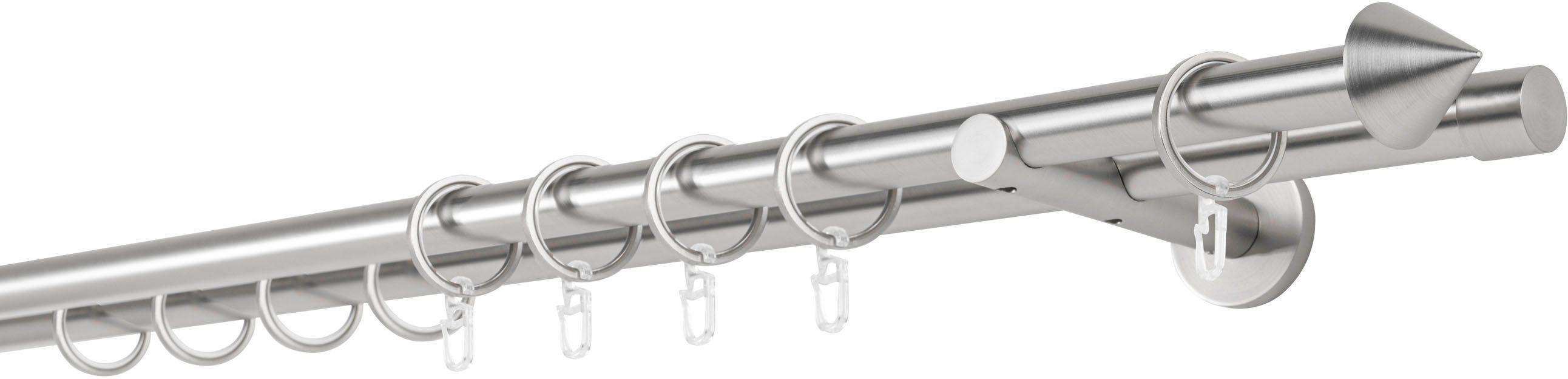 mydeco Gardinenstange 20mm Cone Wandträger 12 cm, 2-läufig, Fixmaß, verschraubt, Aluminium