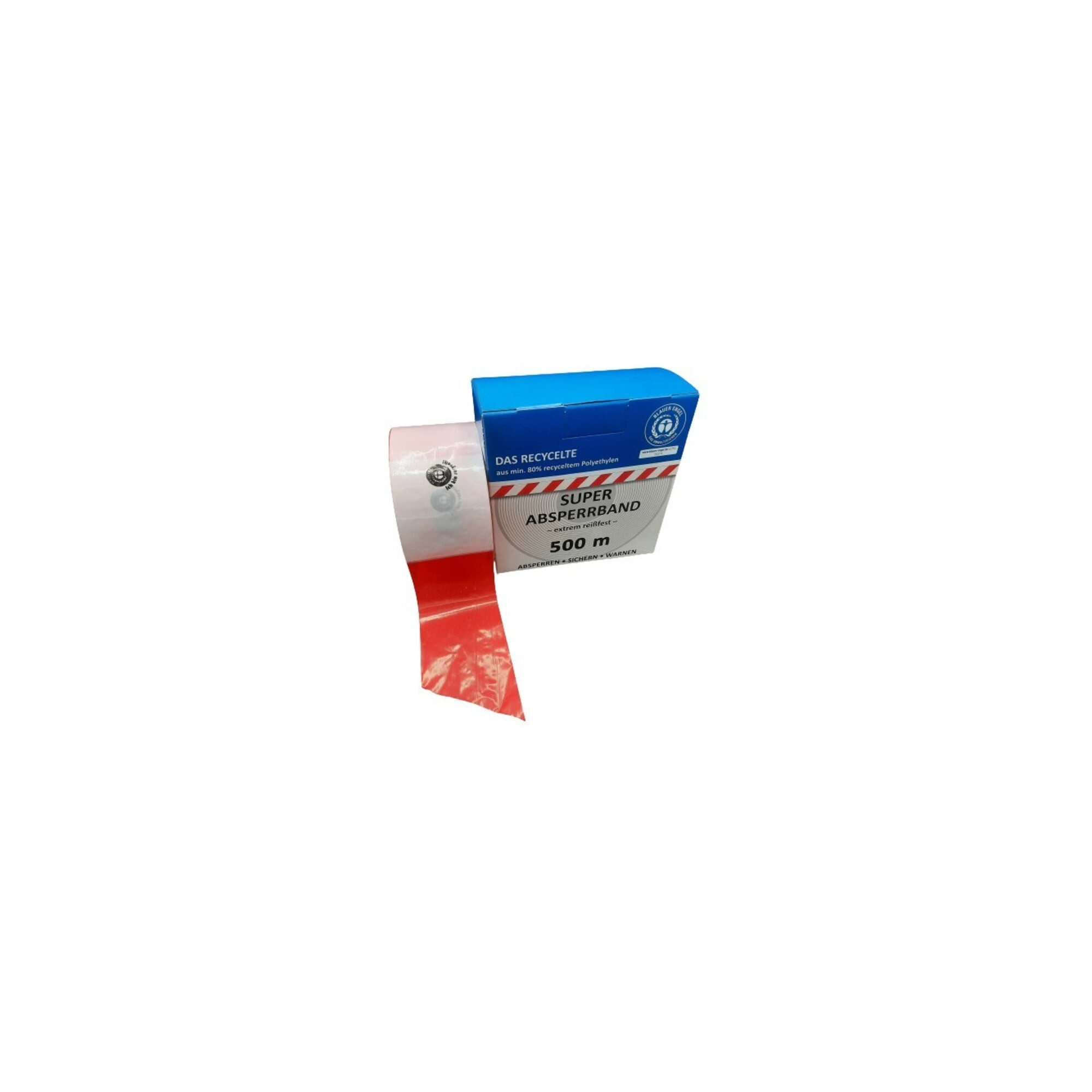 Kelmaplast Absperrband KELMAPLAST Absperrband 100 m-Rolle rot/weiß geblockt aus mind. 80% Reg
