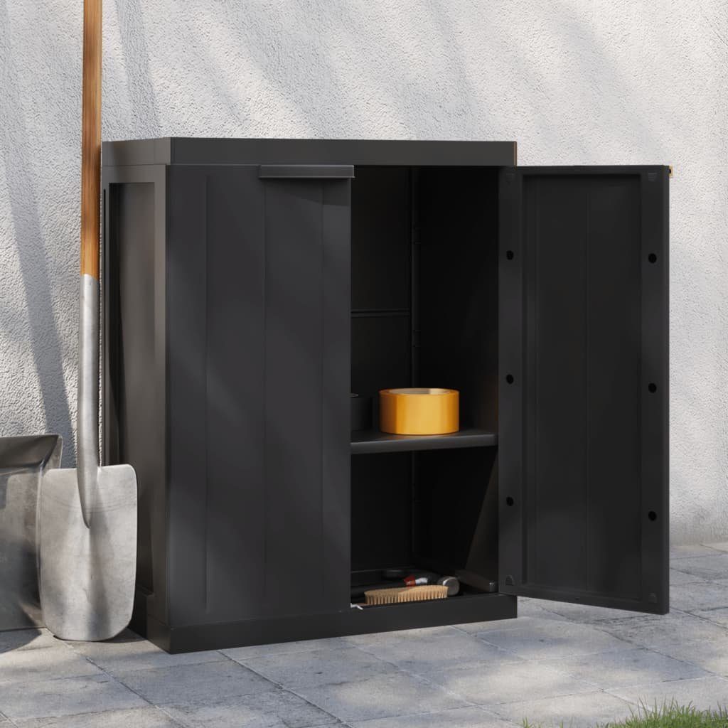 vidaXL Fächerschrank Gartenschrank Schwarz 65x37x85 cm PP (1-St)