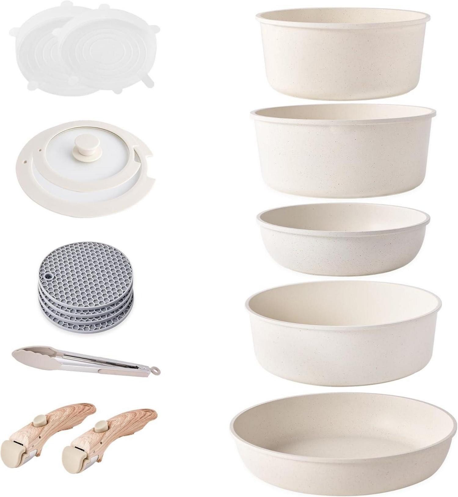 LuxusKollektion Kochbesteckhalter Induktion Töpfe Pfannen Set günstig online kaufen