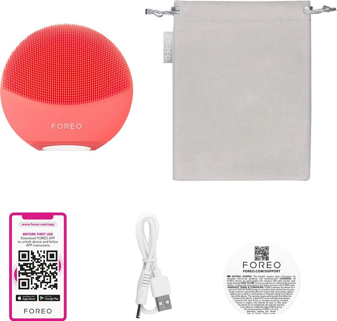 Elektrische Gesichtsreinigungsbürste mini Coral LUNA™ FOREO 4