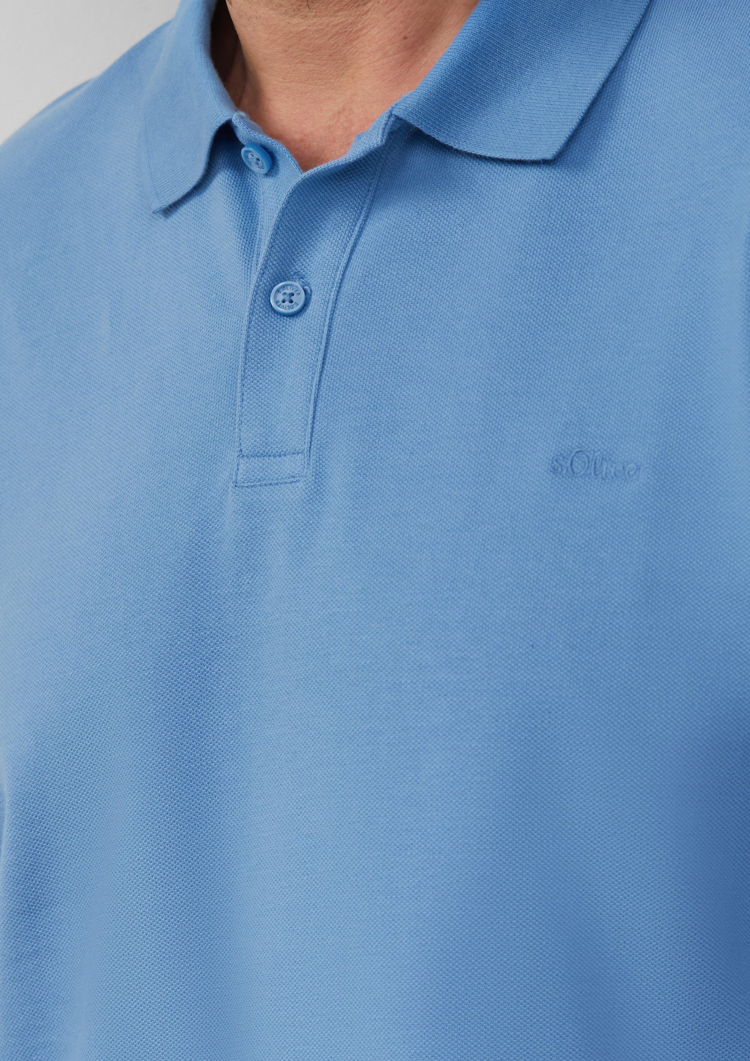 s.Oliver Kurzarmshirt Poloshirt mit Logo-Stickerei Logo günstig online kaufen