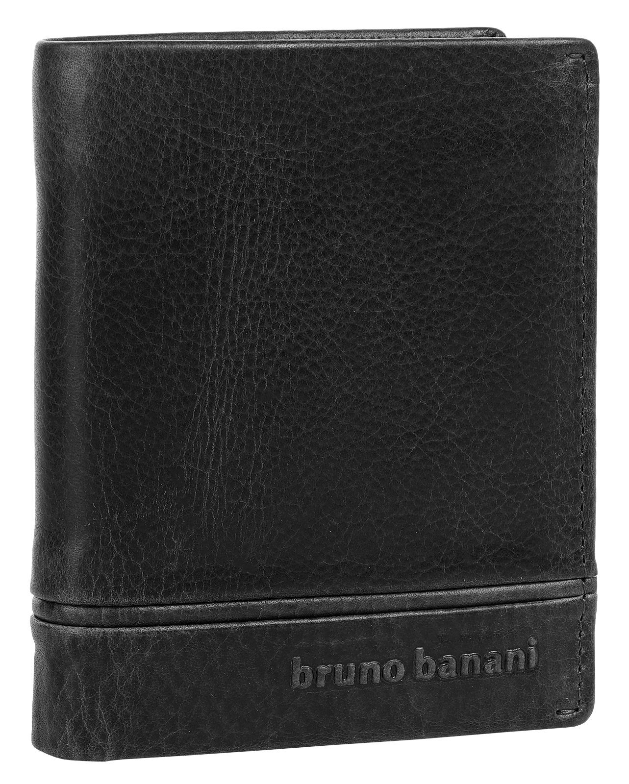 Bruno Banani Geldbörse, echt schwarz Leder